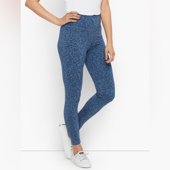 🆕 T by Talbots SPACE DYE ANIMAL EVERYDAY STRETCH LEGGINGS SZ MED - Picture 1 of 9